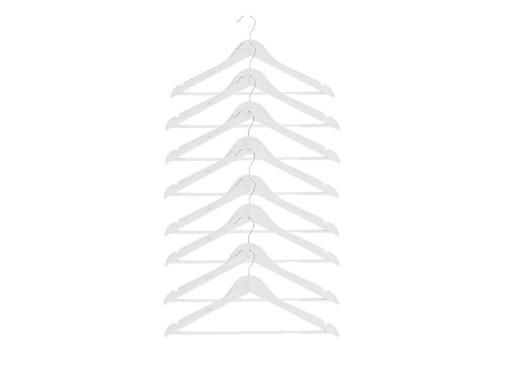 CONJUNTO DE 8 CABIDES MADEIRA ACTUEL BRANCO COM BARRA