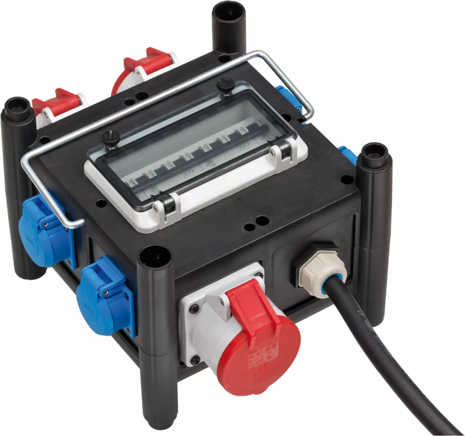 Brennenstuhl 1153690400 compacte rubberen stroomverdeler BSV 3/32 2 - IP44 - 2m - H07RN-F 5G4,0