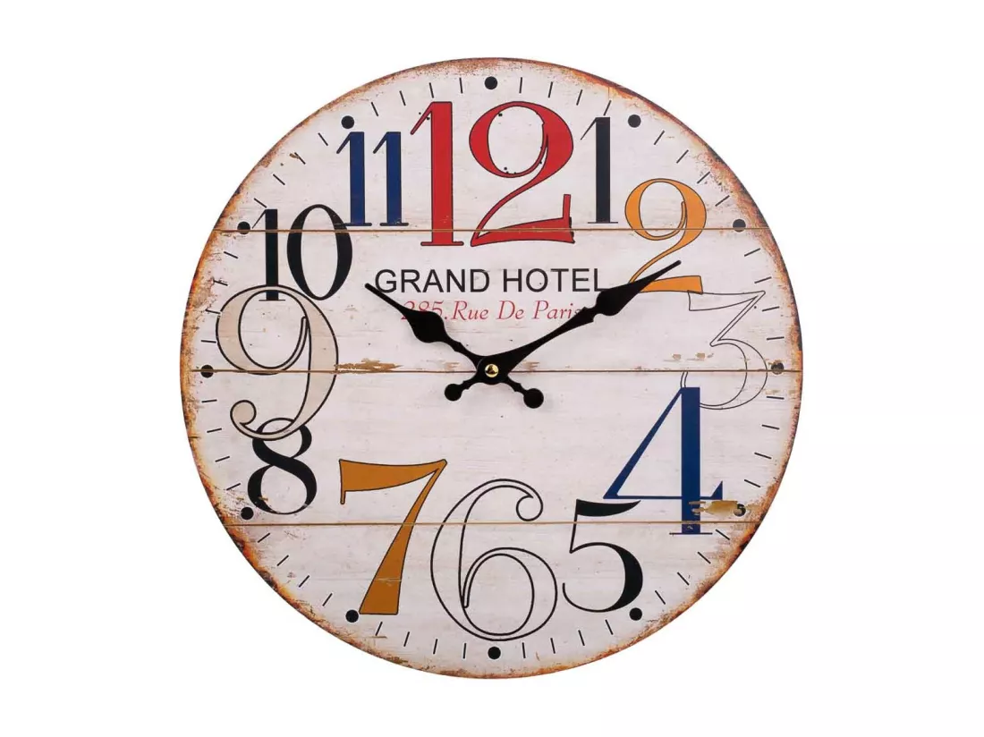 Horloge murale en bois blanc d34x2h