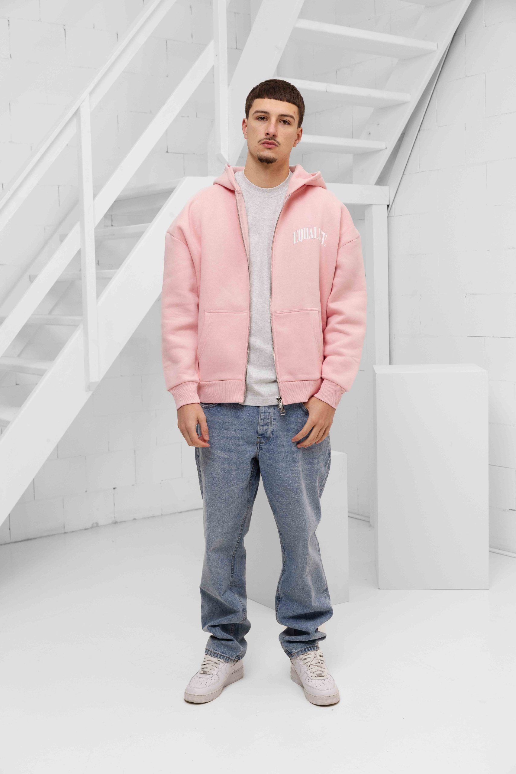 Equalité Oliver Oversized Full Zip Hoodie Roze