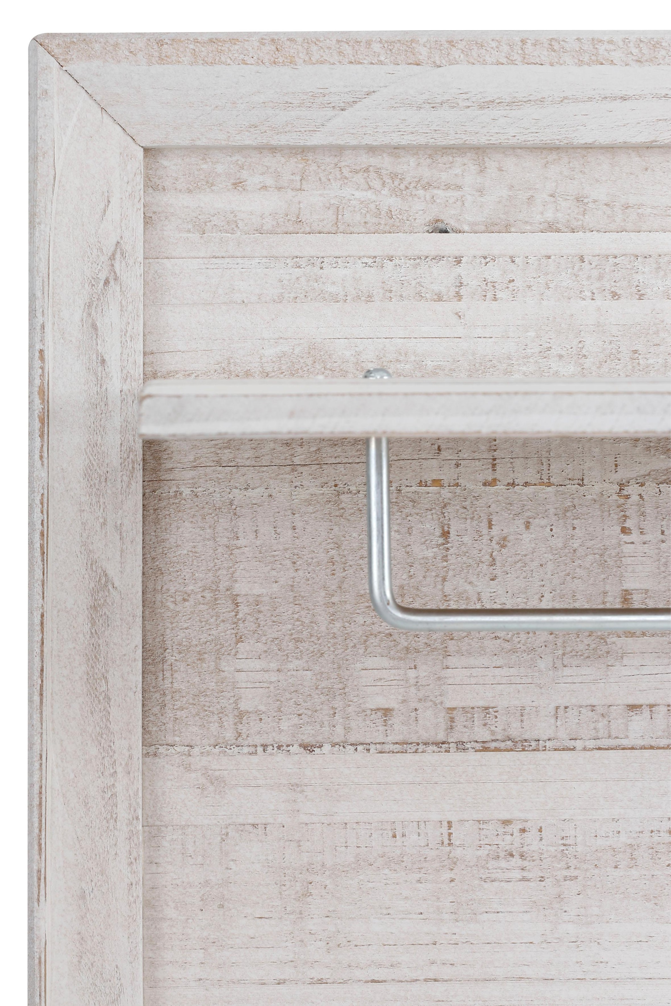 Home affaire Garderobenpaneel »Auckland« mit 1 Metallstange und 5 Haken, aus Massivholz, Breite 60 cm
