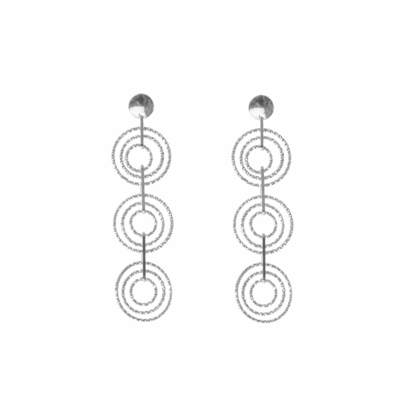 Boucles D'oreilles Argent Rhodié Diamanté Béatrice