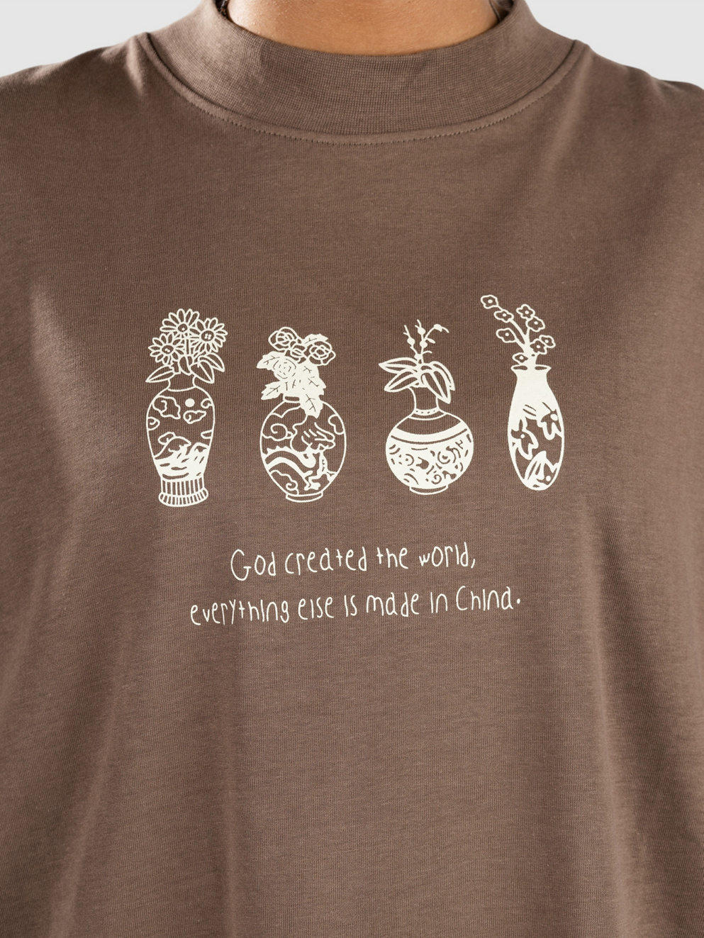 Woodbird Bose Vase T-Shirt brown