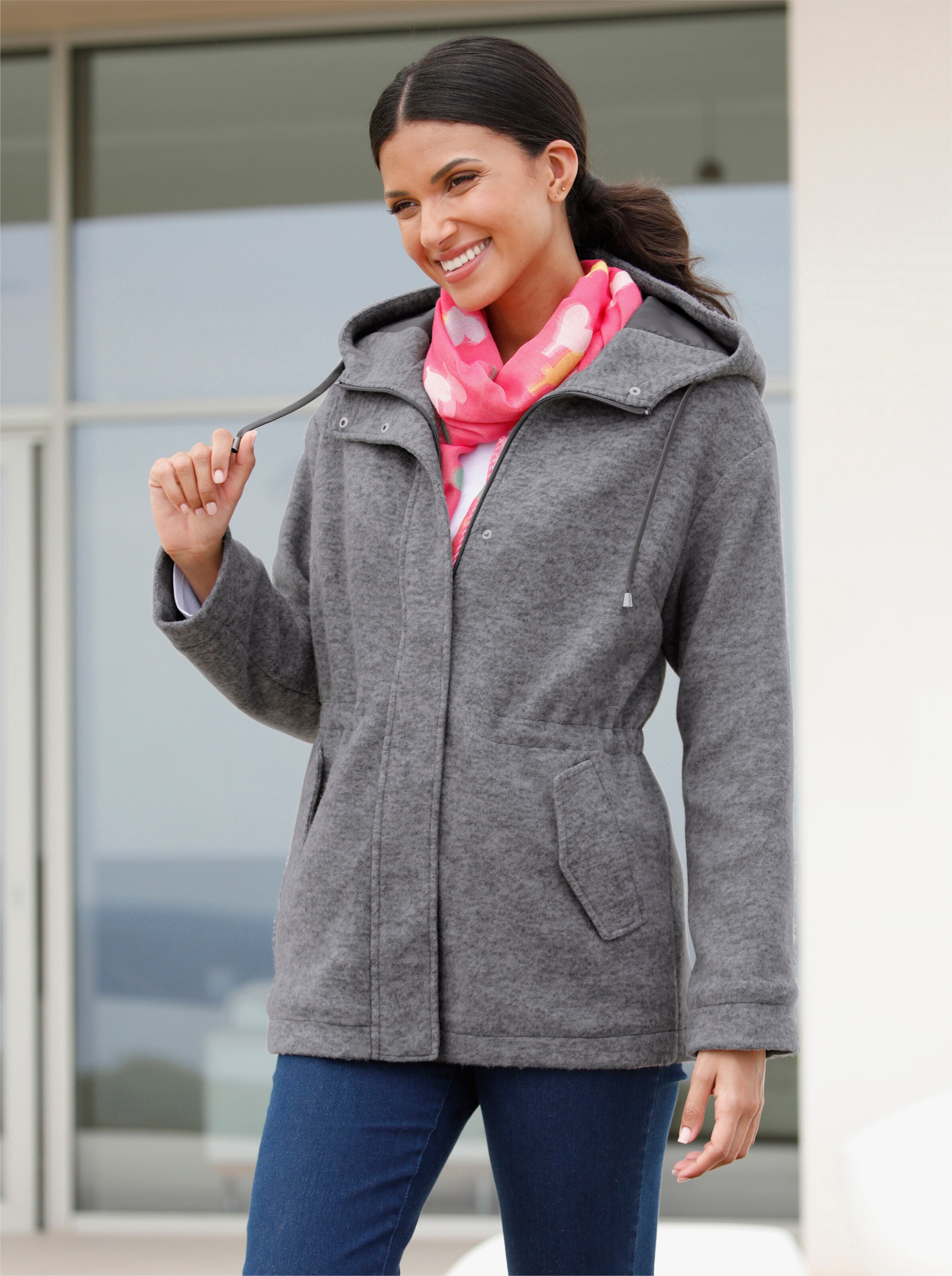 Jacke in Strickfleece-Qualität