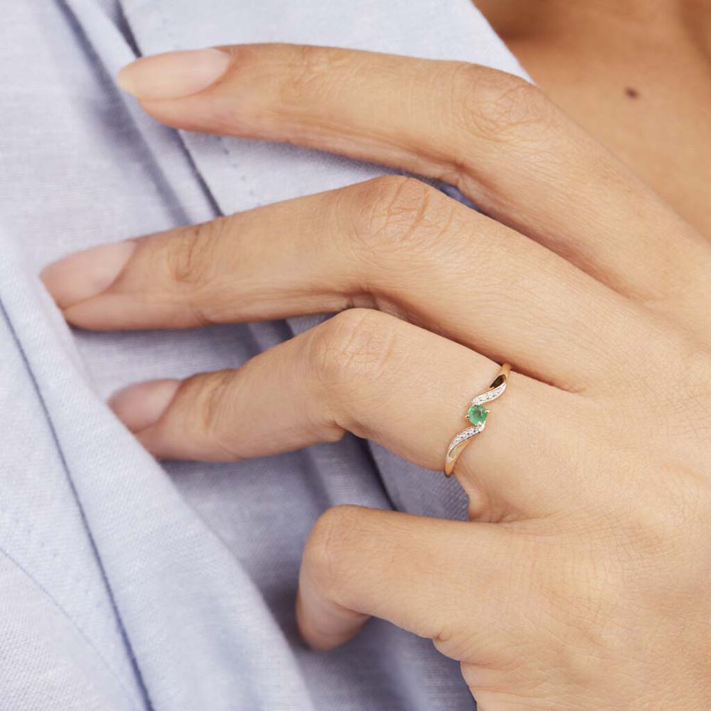 Bague Or Jaune Levenez Emeraude