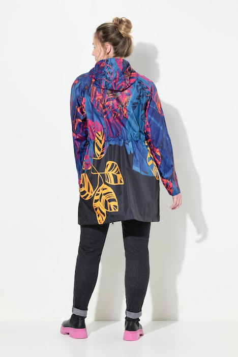 Funktions-Regenmantel, Kapuze, Zipper, verdeckte Taschen