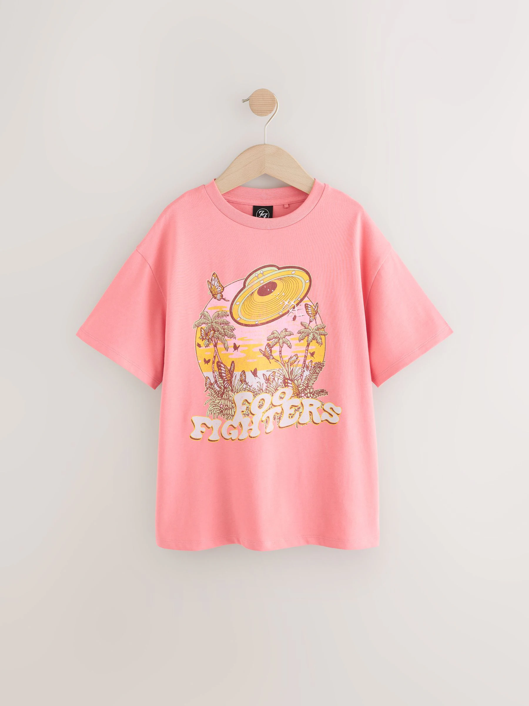 Roze - Foo Fighters - Oversized band T-shirt (3-16jaar)