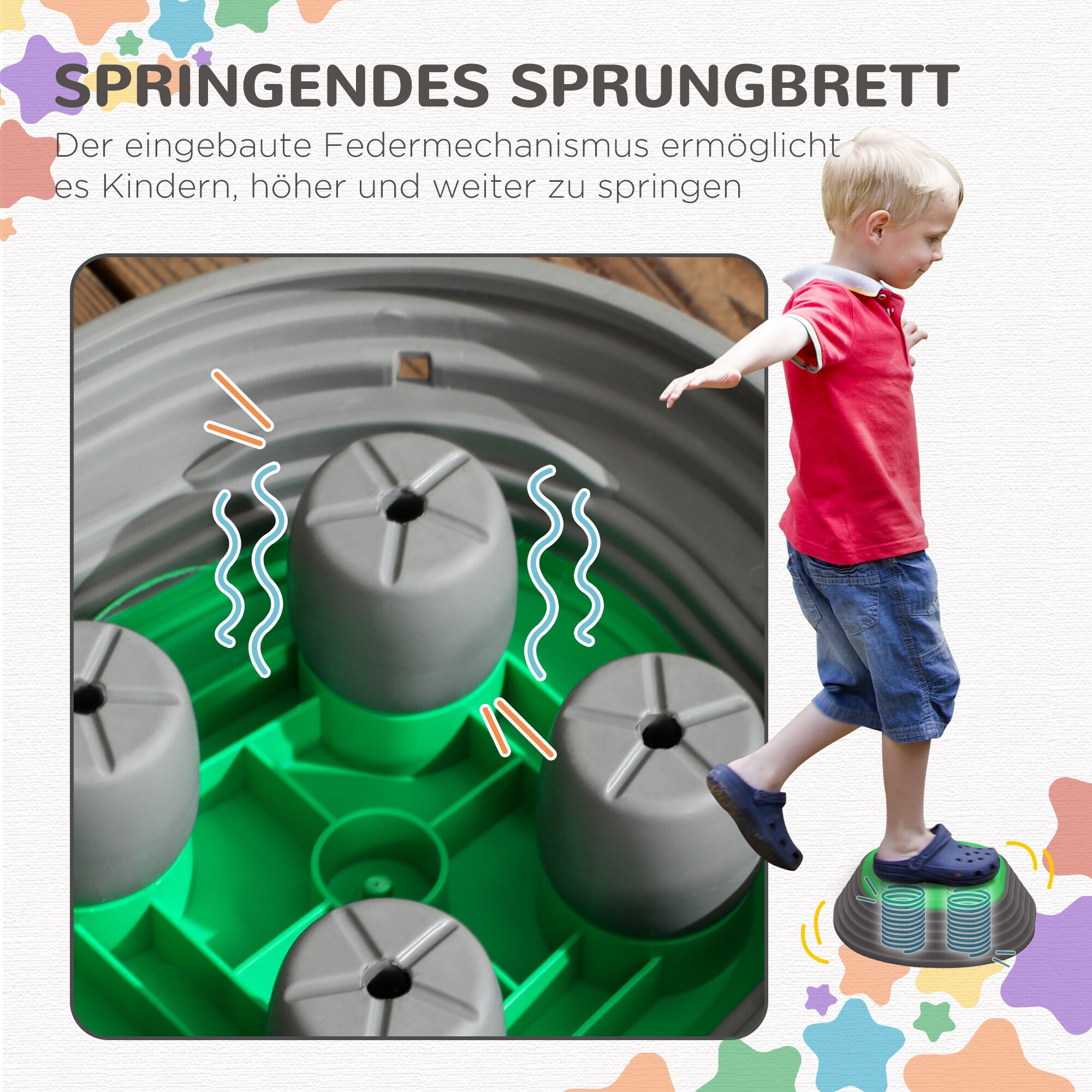 ZONEKIZ 11er Flusssteine-Set aus robustem Material bunt 36,5L x 36,5B x 16H cm