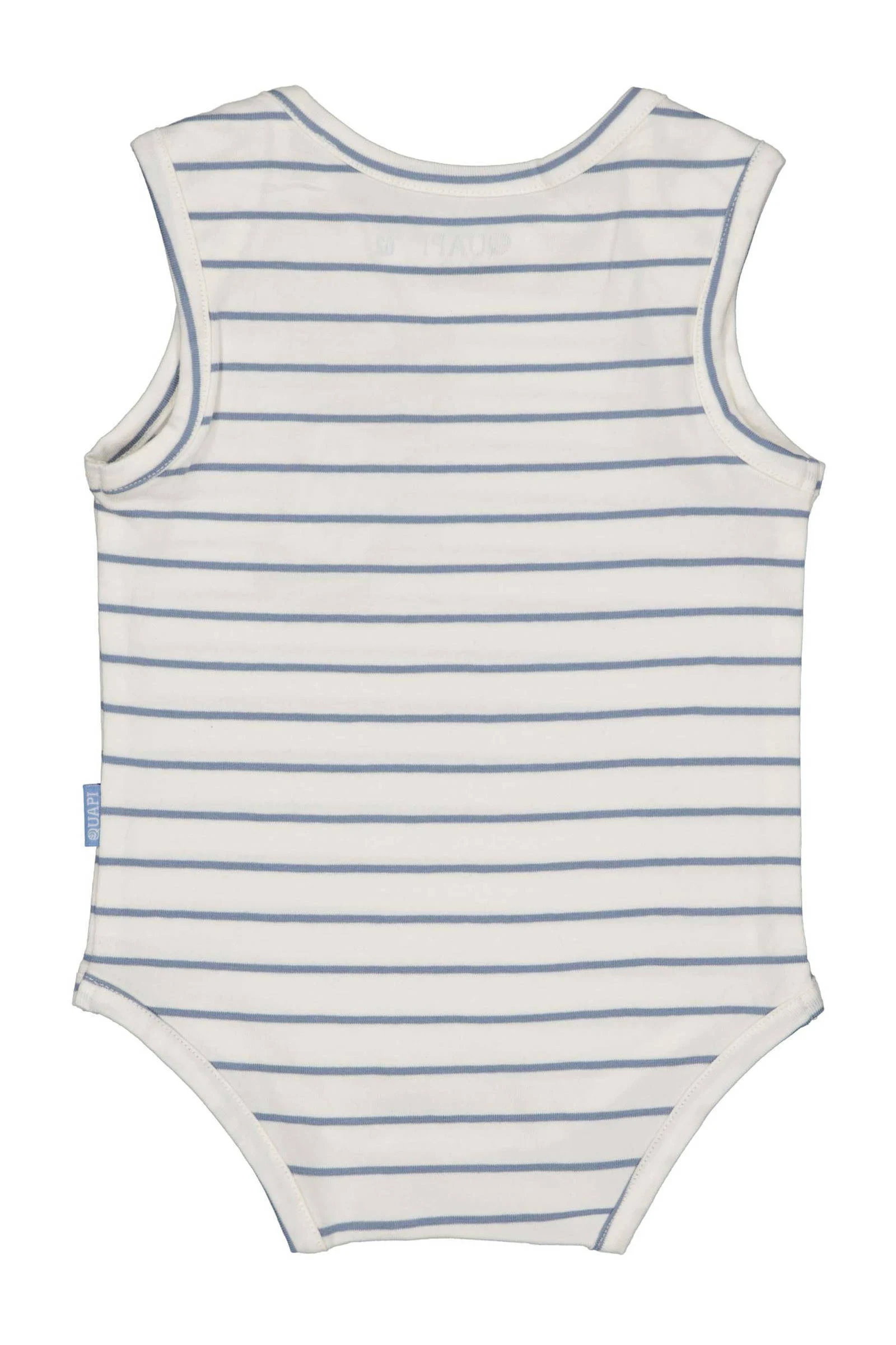 Quapi gestreepte newborn romper Pieter wit/blauw