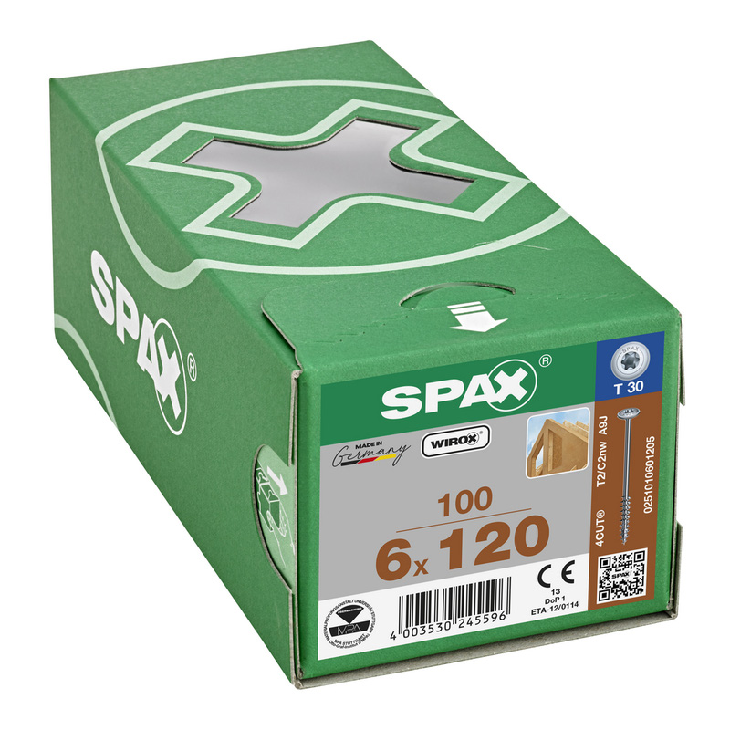 Spax universele schroeven tellerkop deeldraad 6x120mm TX30*
