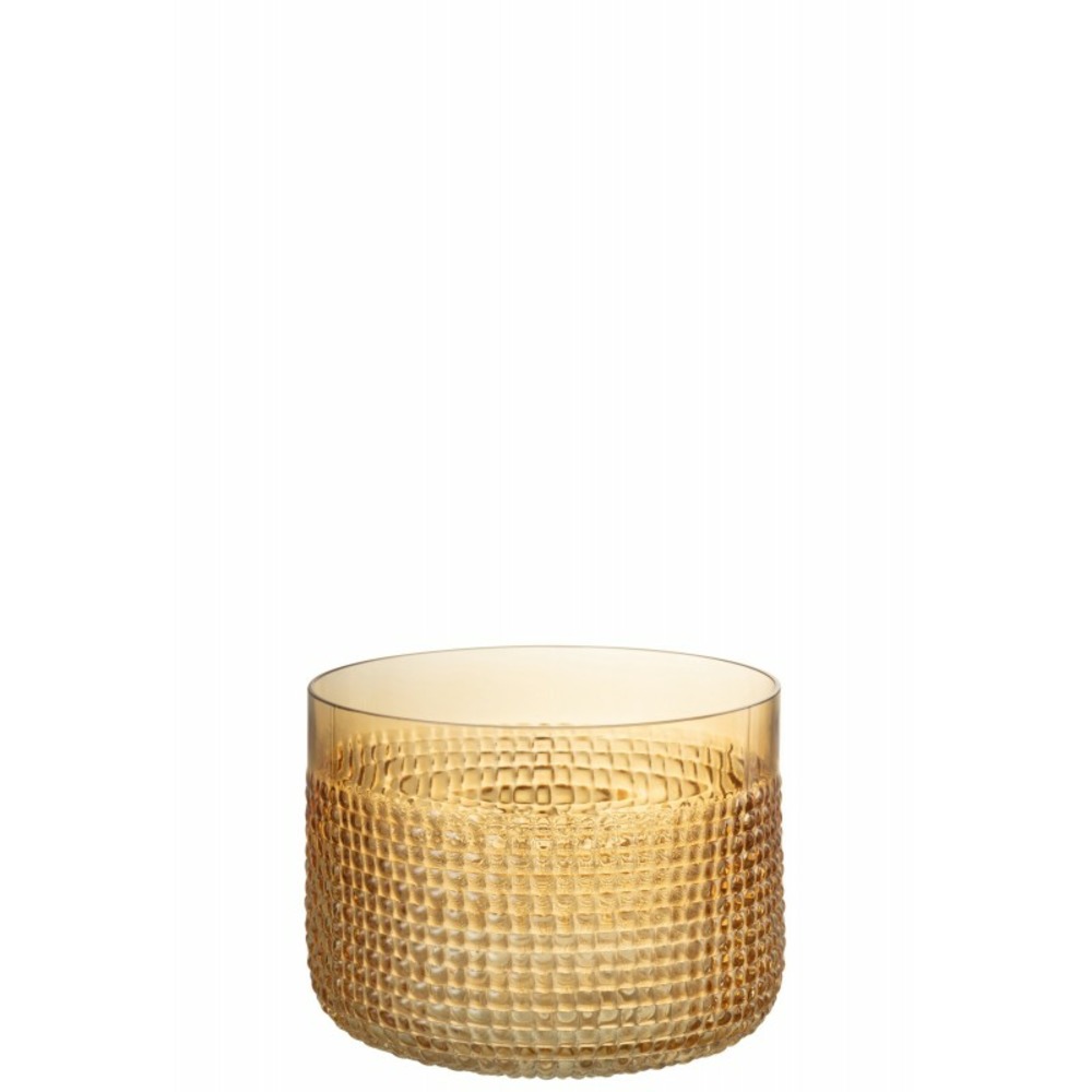 Vase en verre orange avec motif l17*l17*h13cm