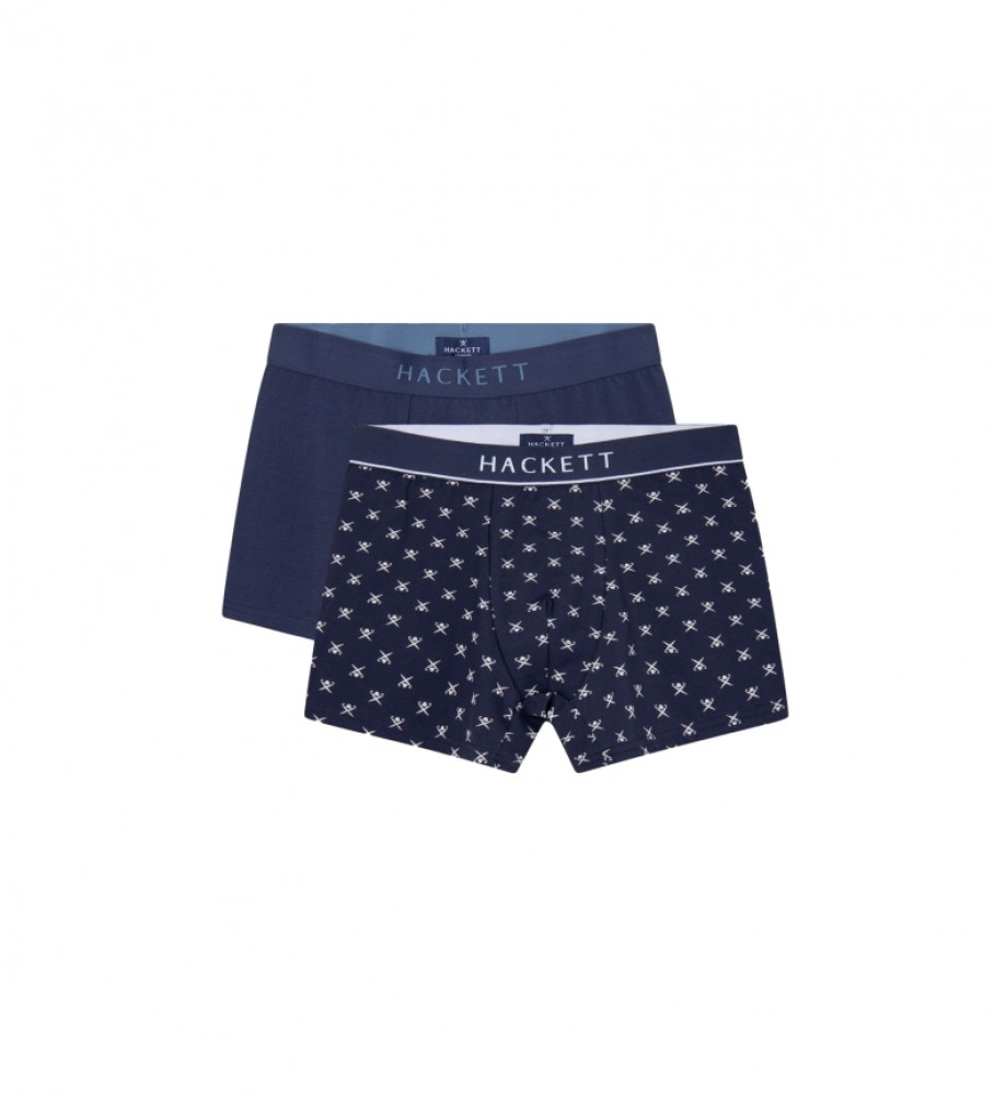 Cuecas Boxer Hackett Pack 2 Navy Icon