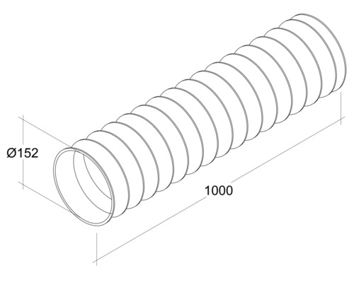 Rotheigner PVC-slang met stalen spiraal, nominale breedte 150 mm, lengte 1,00 m