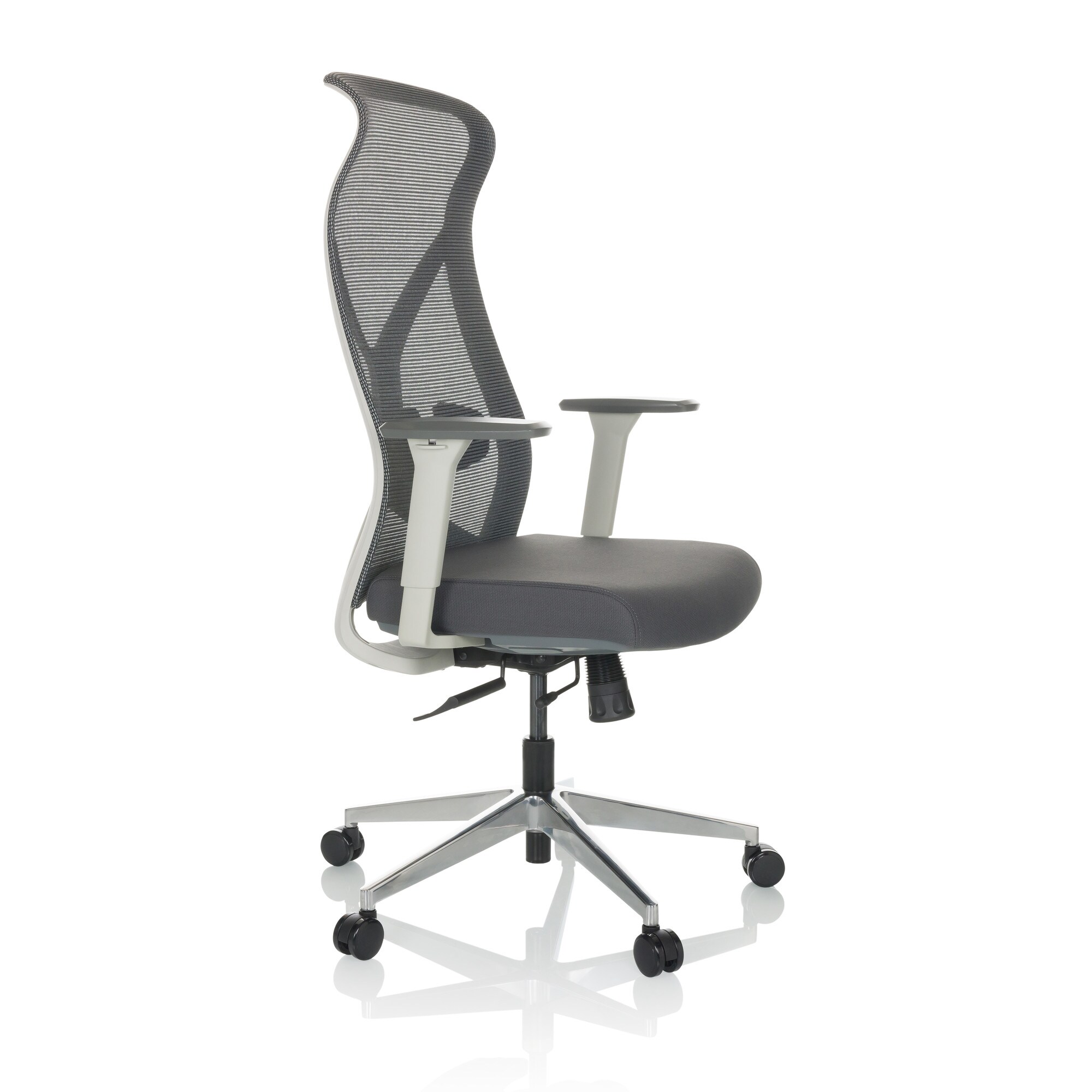 Profi Bürostuhl AZURRO WHITE Stoff/Netzstoff mit Armlehnen hjh OFFICE