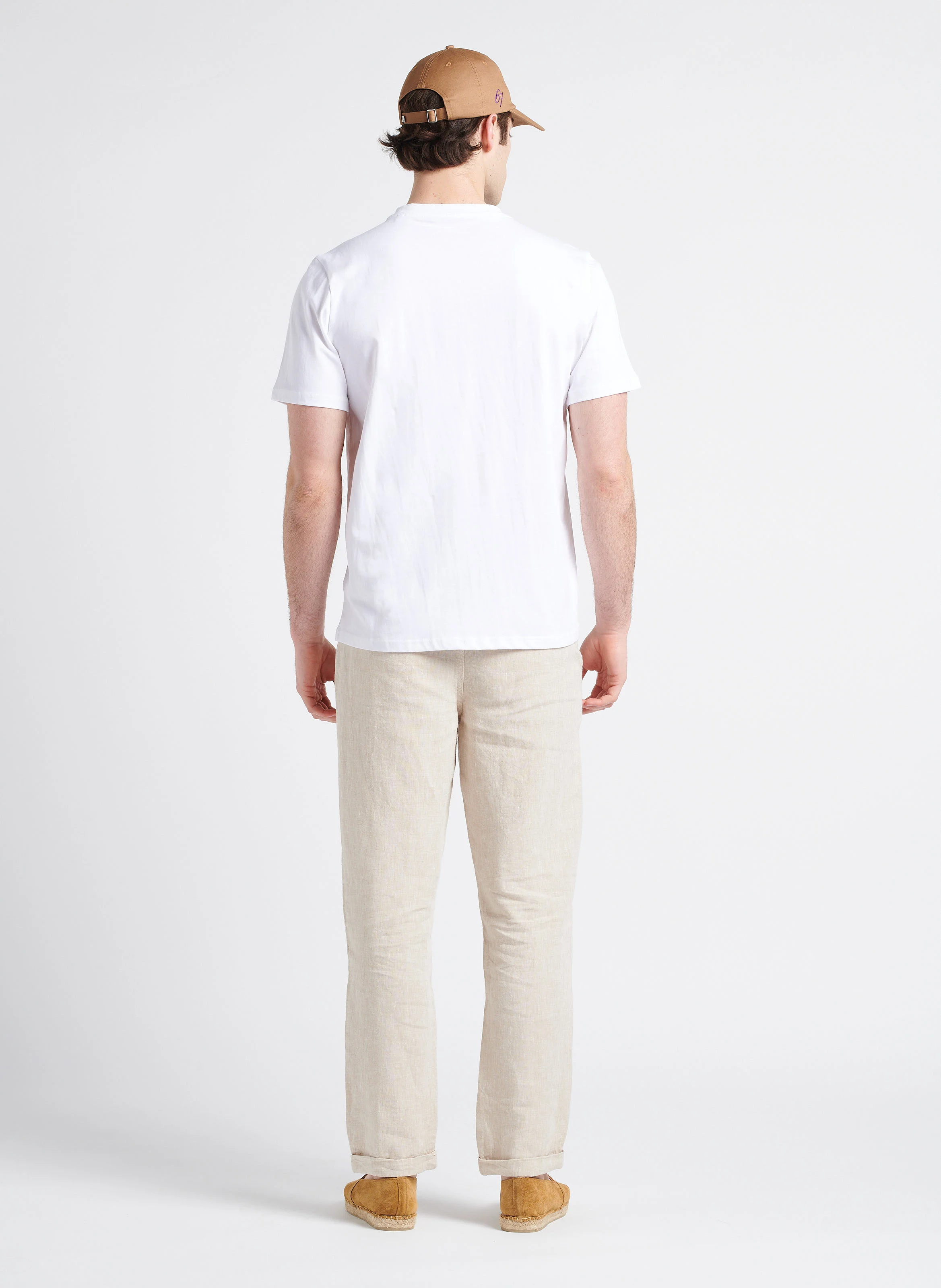 Tee-shirt col rond regular-fit en coton bio | Blanc