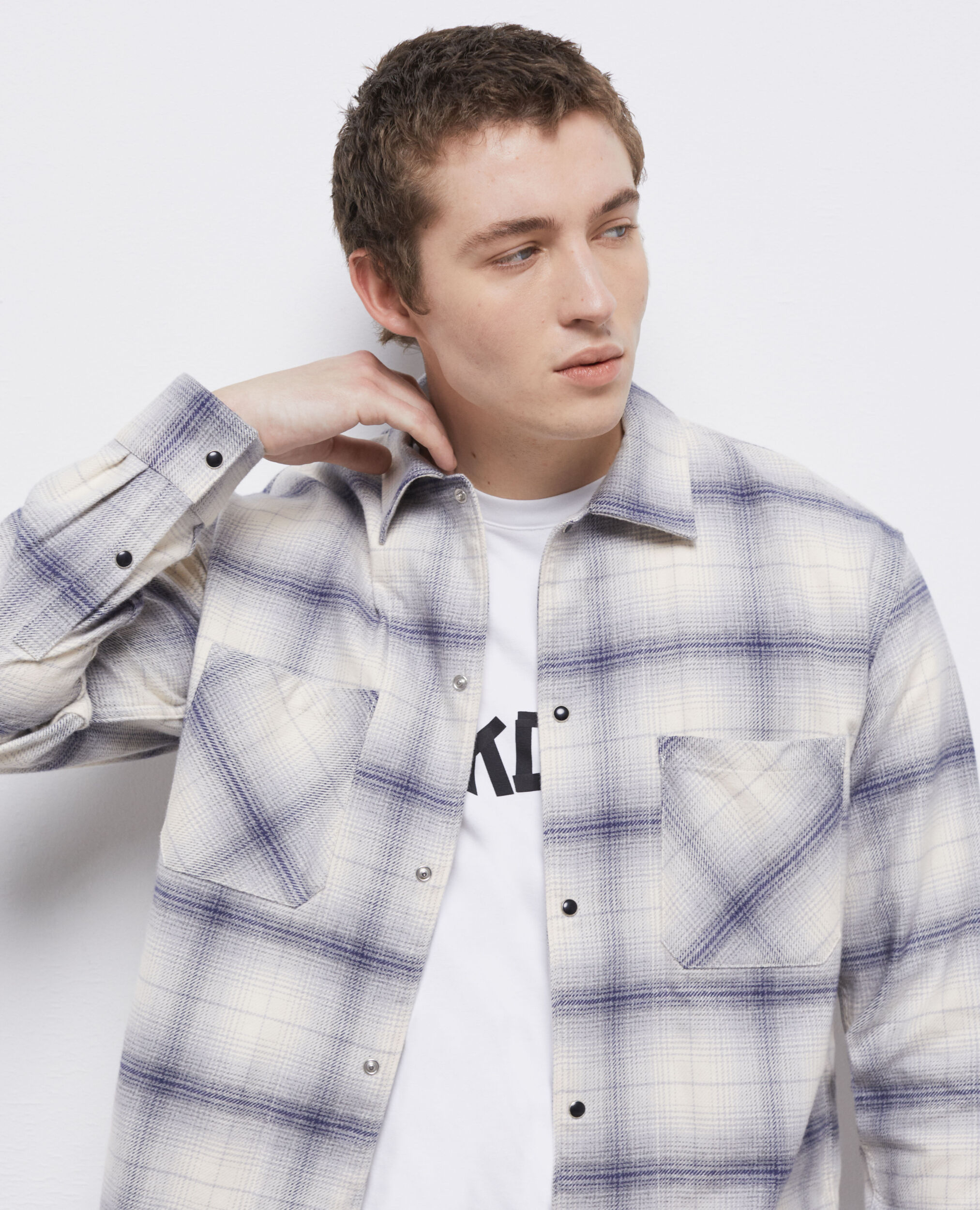 Chemise col classique à carreaux