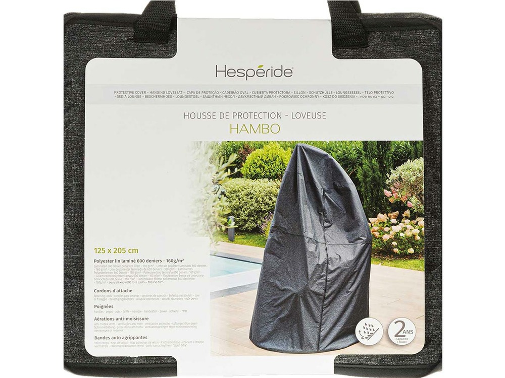 Housse pour loveuse/fauteuil suspendu hambo gris - ø 125 x 205 cm