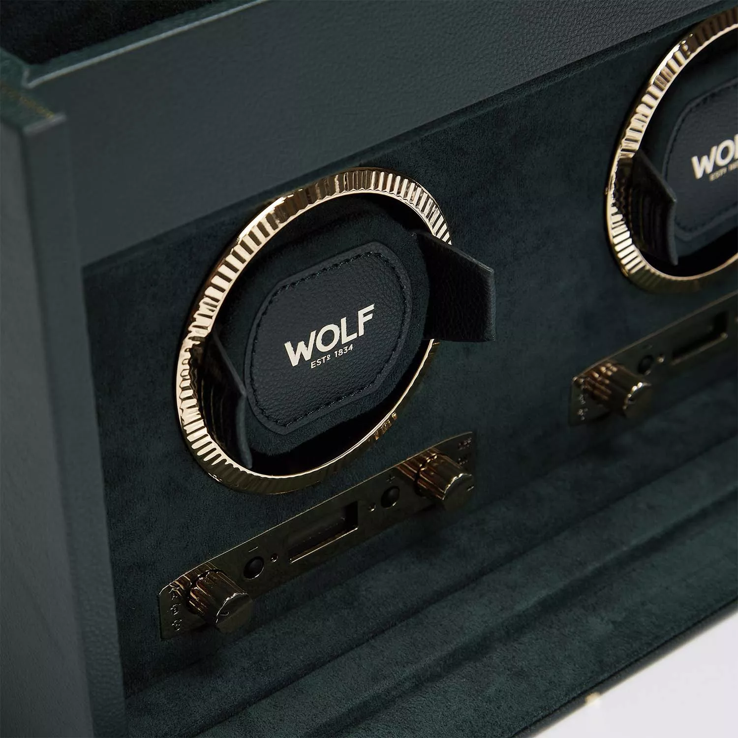 Wolf British Racing Green Watch Winder 2 ure Grøn Imiteret Læder 792241