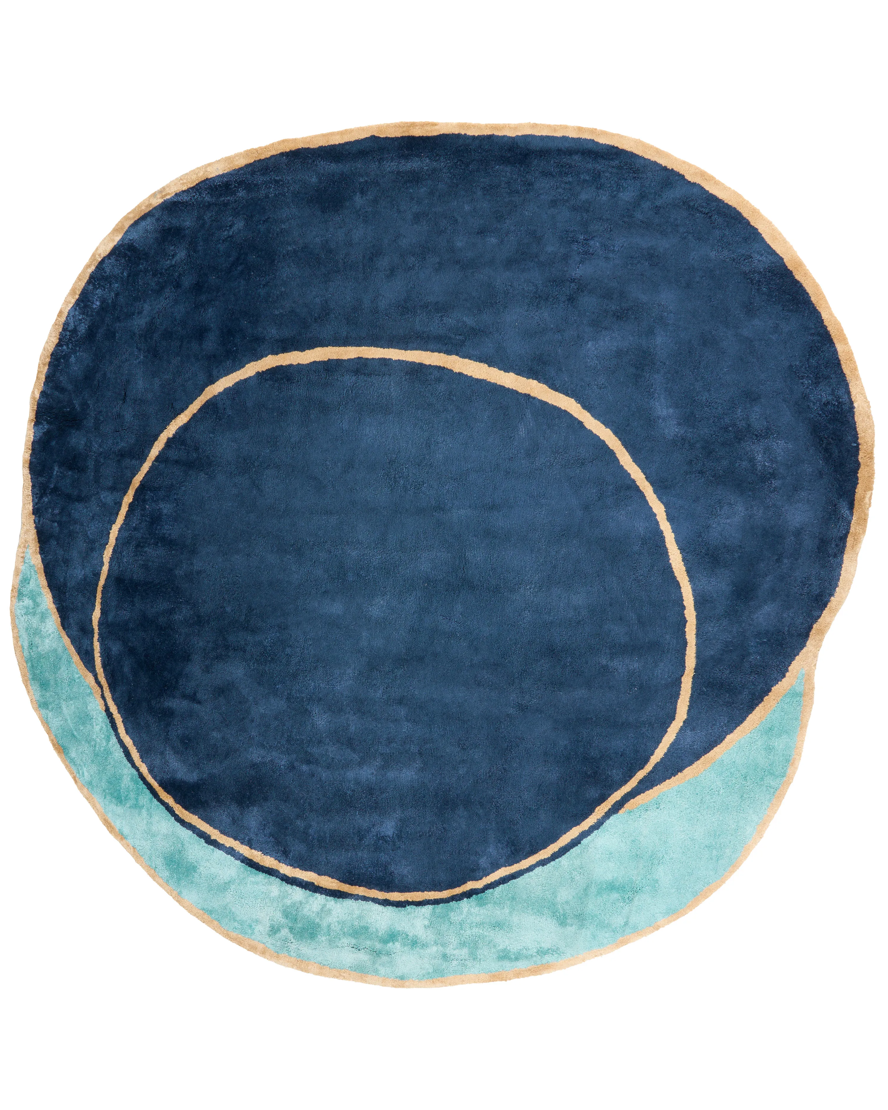 Vloerkleed KANRACH Marineblauw 200 x 200 cm Viscose