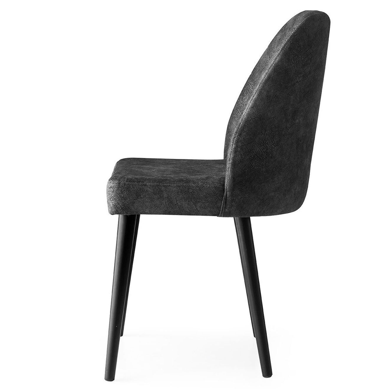 Wooden Art 4 Chaises Dallas anthracite - 50x90x49 cm
