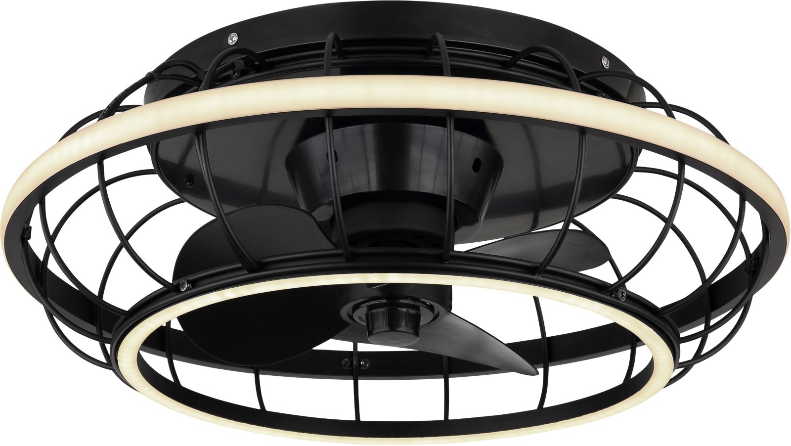 LED-Deckenventilator - schwarz matt - Ø 50 cm