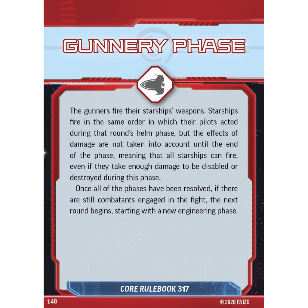 Starfinder Starship Combat Reference Cards