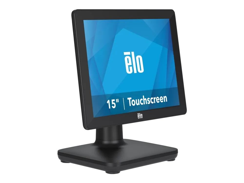EloPOS System i3 - Med I/O Hub Stand - alt-i-én 1 x Core i3 8100T - RAM 4 GB - SSD 128 GB - UHD Graphics 630 - Gigabit Ethernet - Win 10 IoT Enterprise LTSB 64-bit - skærm: LED 15