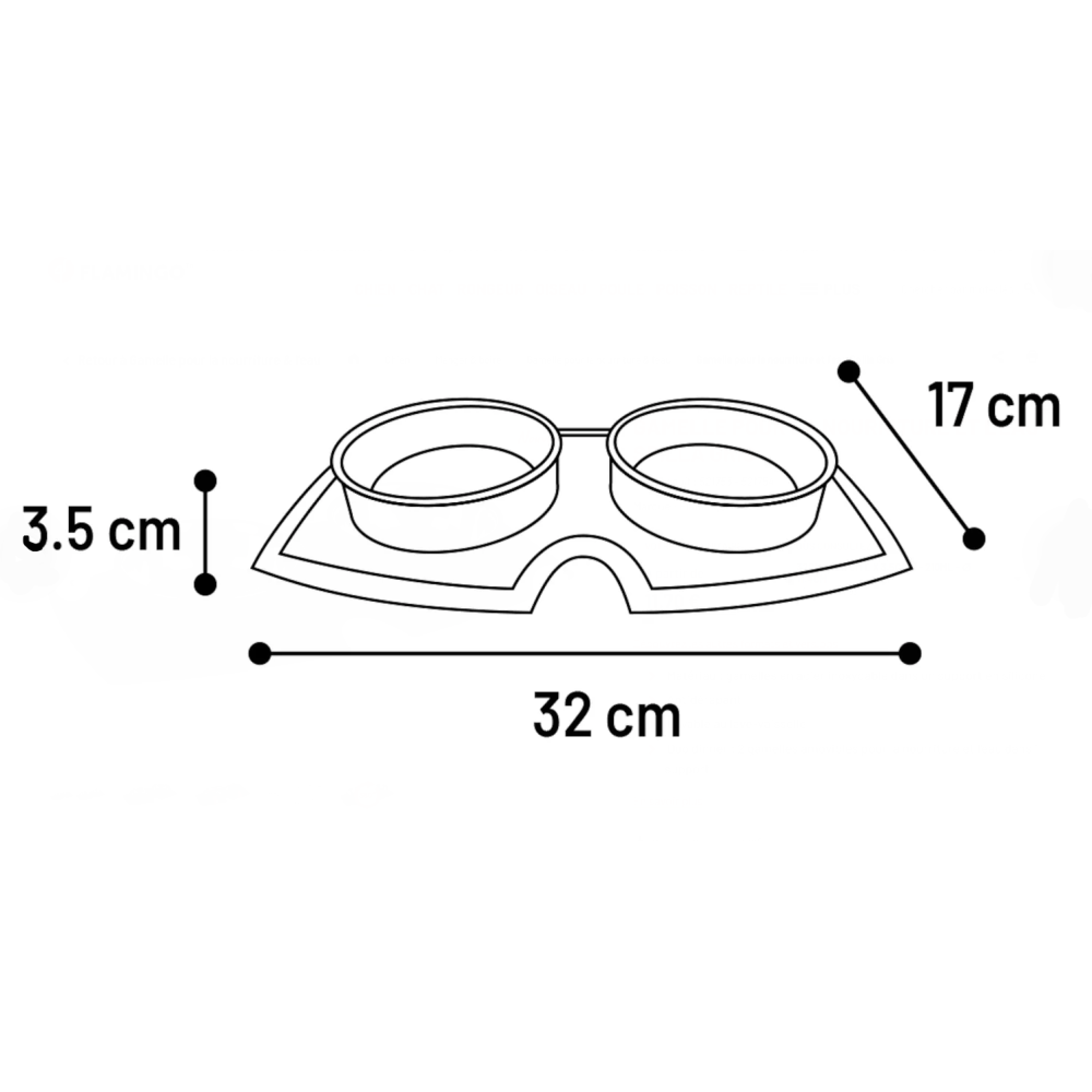 Gamelle et abreuvoir 210ml avec tapis en silicone anti-dérapant pour chat