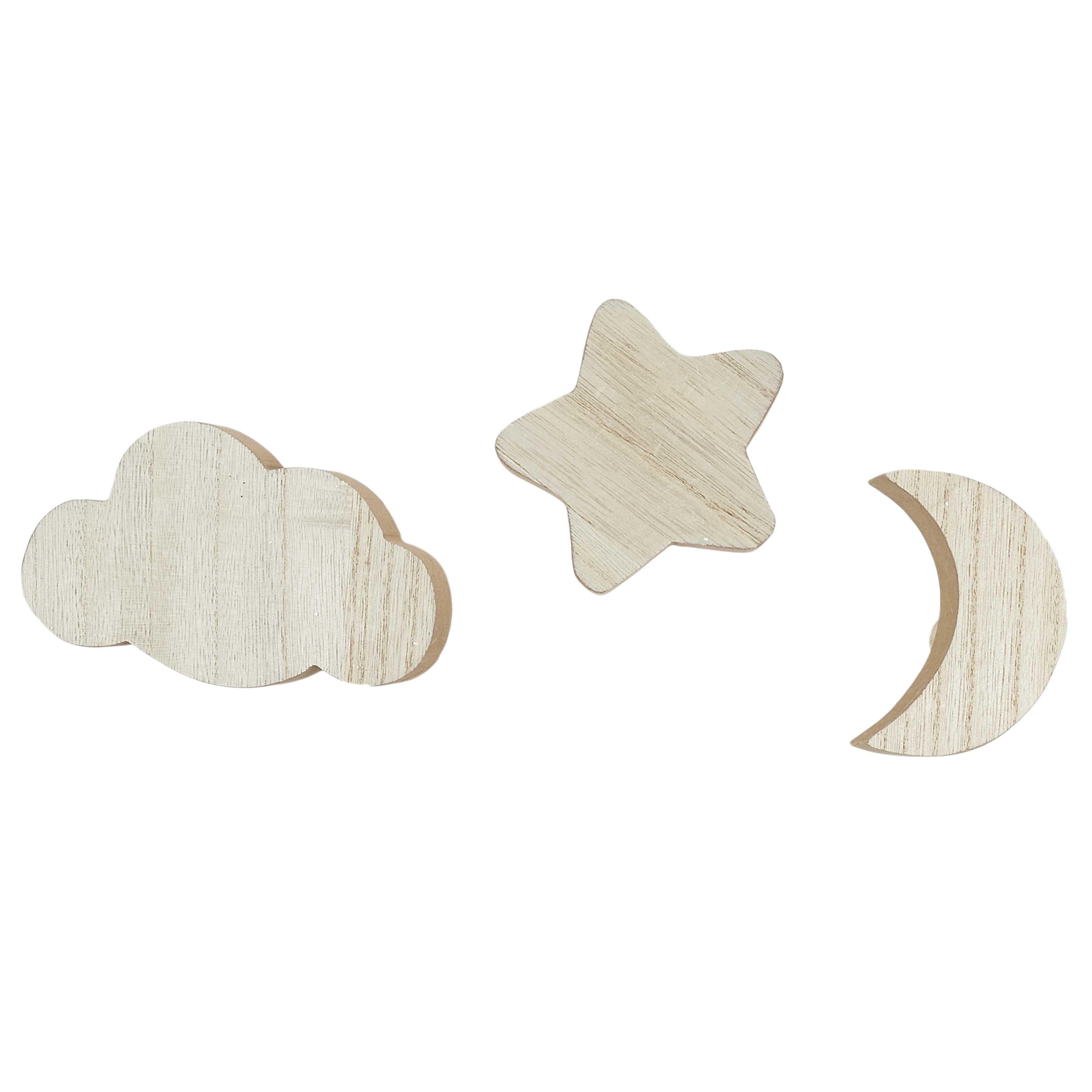 LOT DE 3 PATERES LUNE NUAGE ET ETOILE
