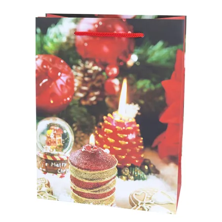 Idena Geschenktasche Weihnachten matt 23x18x8cm FSC-Mix, 1 Stück, 5-fach sortiert