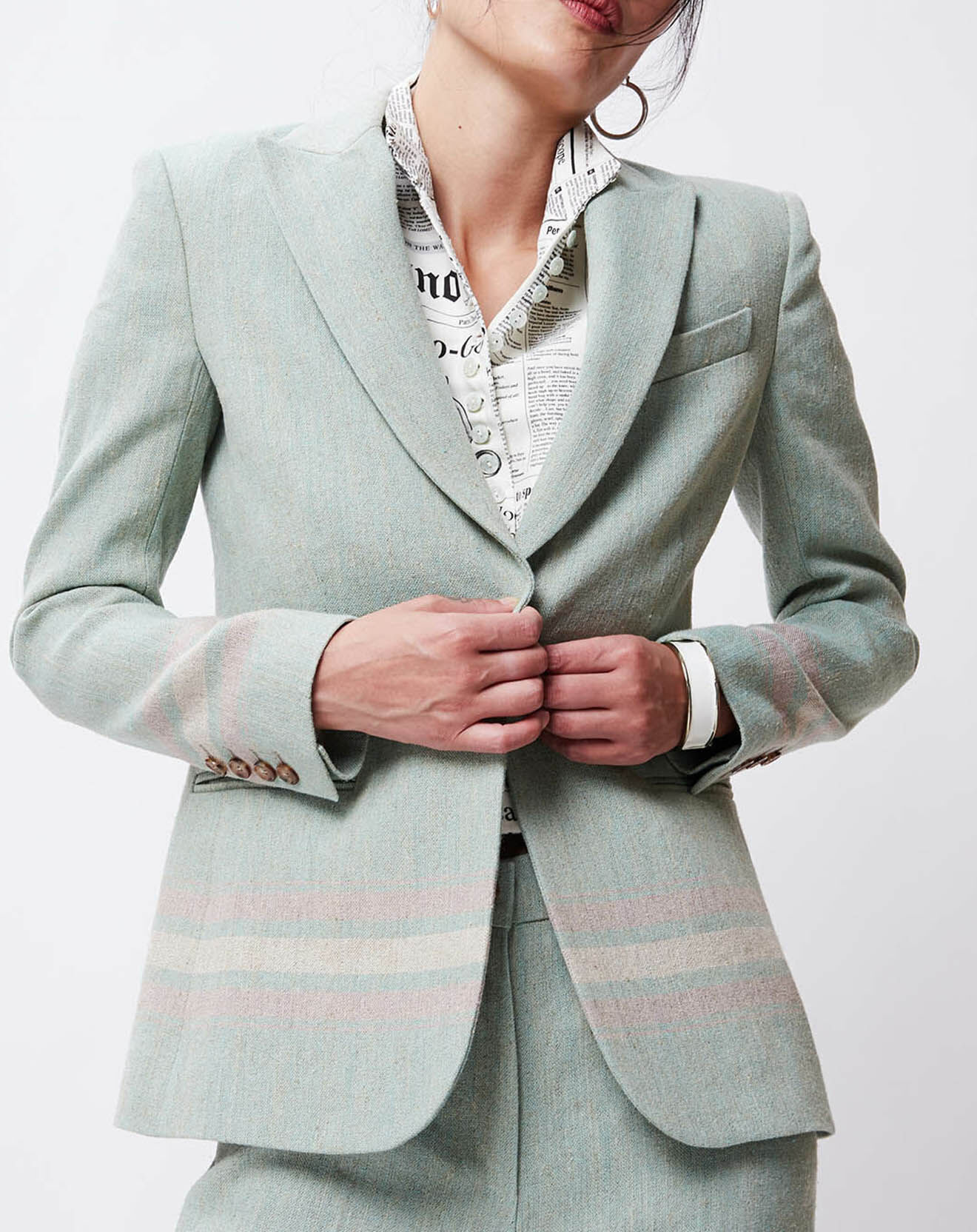 John Galliano Veste en Lin mélangé Giulia vert clair