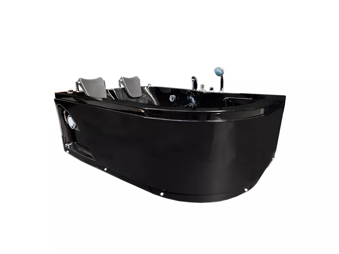 Baignoire Balnèo Noir 170 X 115 cm 15 jets pour deux personnes – Black Tulip