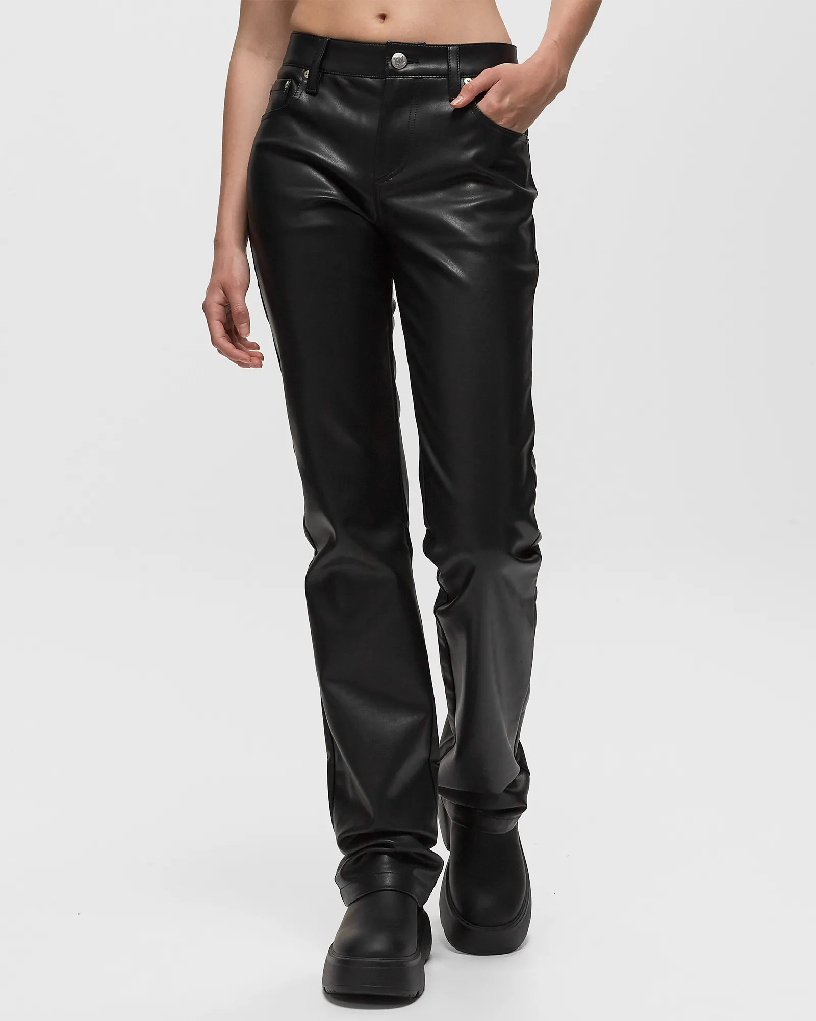 MISBHV VEGAN LEATHER TROUSERS