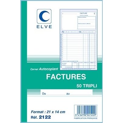 Manifold Elve Autocopiant 14 x 21 cm - 50 pages - 3 exemplaires