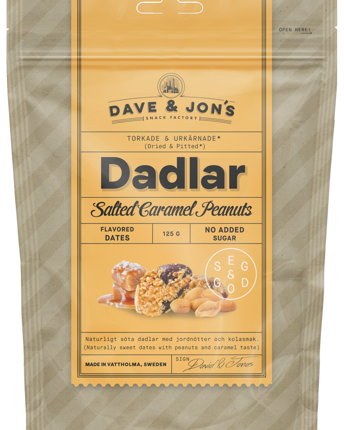 Dave & Jon's Salted Caramel Peanut Dadler 125g