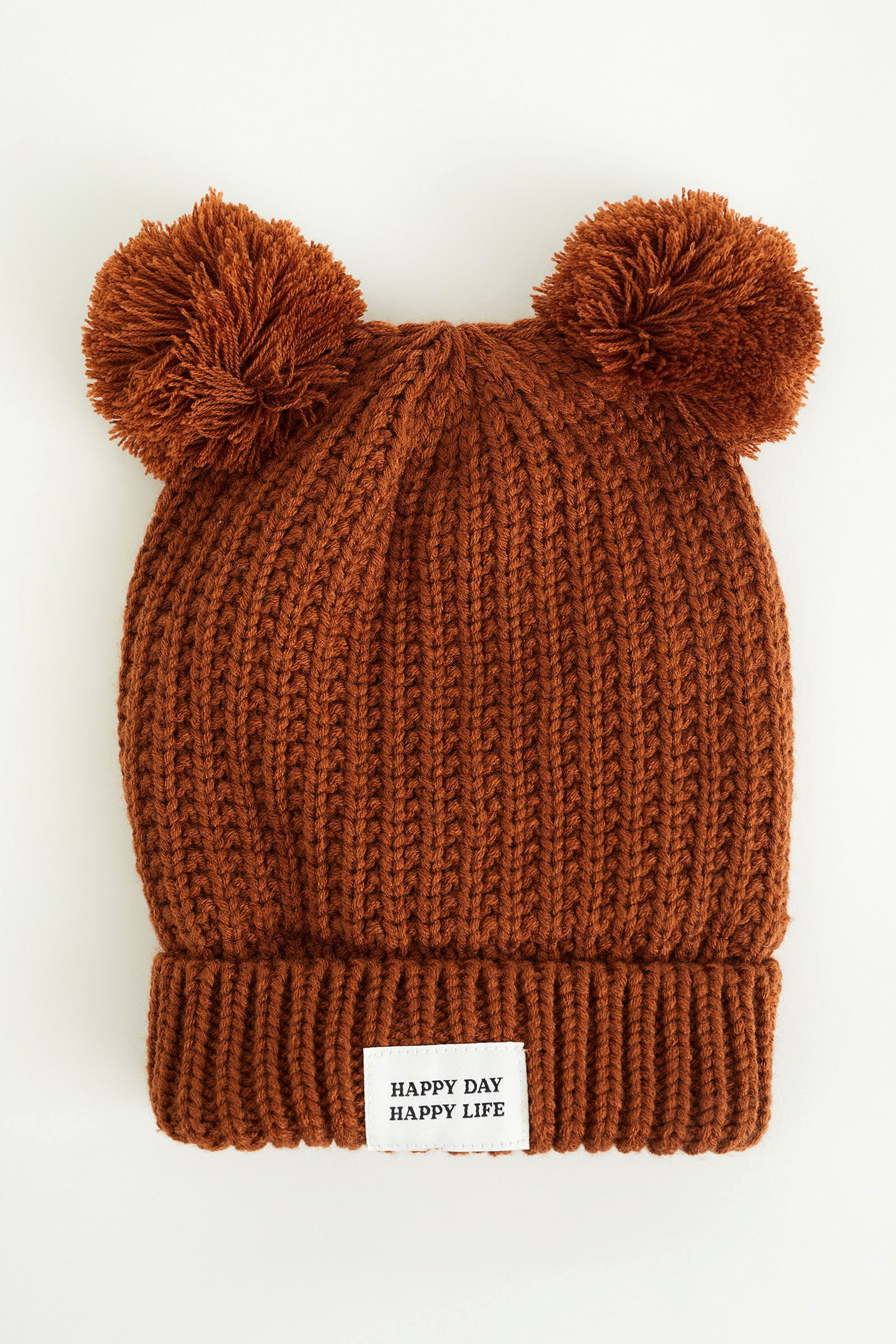 Meisjes beanie met oortjes WE Fashion Lichtbruin