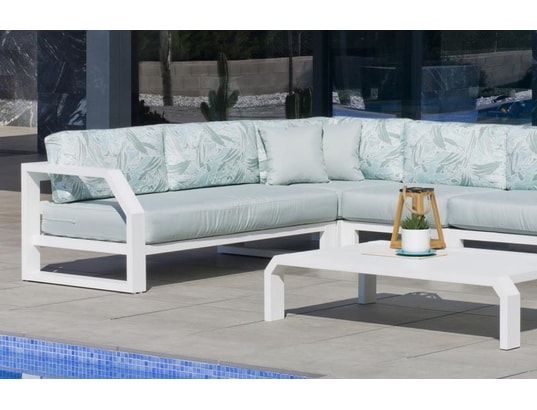 HEVEA - Salon extérieur Ensemble salon sofa de jardin zafir cc8 en aluminium blanc c...