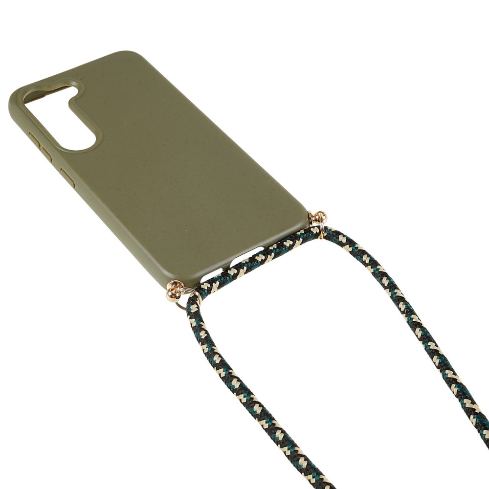 Samsung Galaxy S23  Plus 5G Necklace Bio Gummi Case Hülle Eco Friendly Nachhaltig Kompostierbar   Handykette (150cm) - Grün