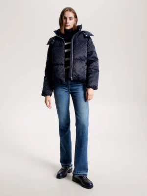 Jaqueta puffer de nylon reciclado com monograma TH de Nova York