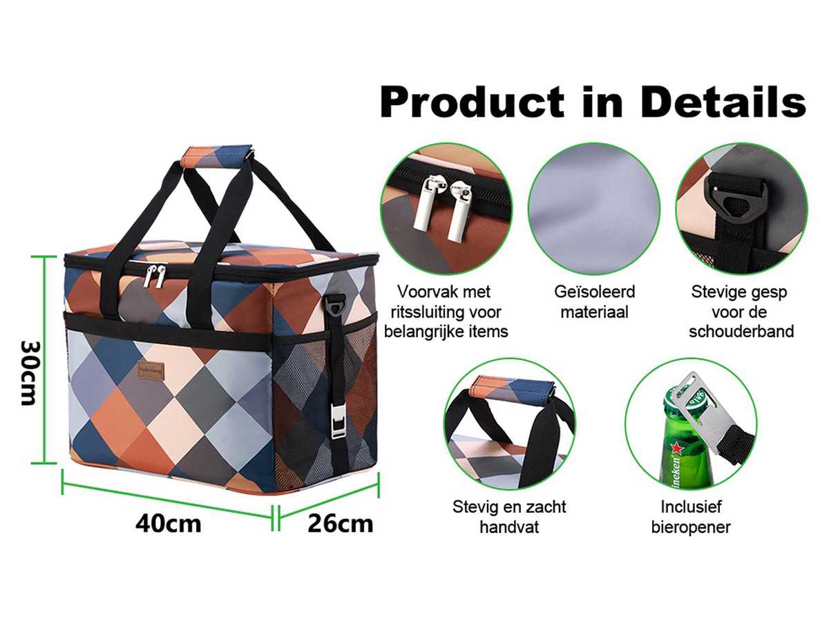 Packaway 30 liter geïsoleerde koeltas - Block