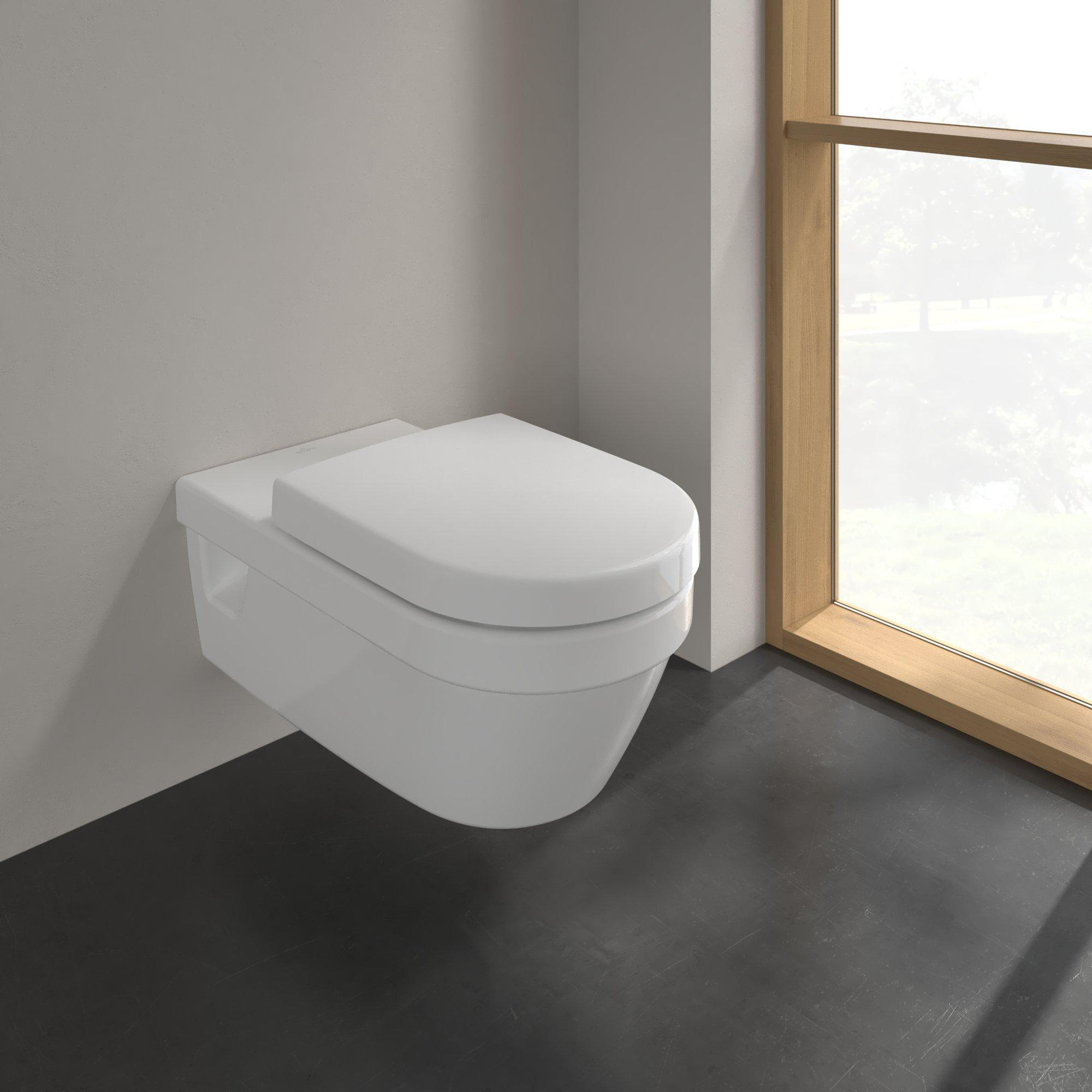 Villeroy & Boch ViCare randloos toilet extra lang recht CeramicPlus met AntiBac wit glans