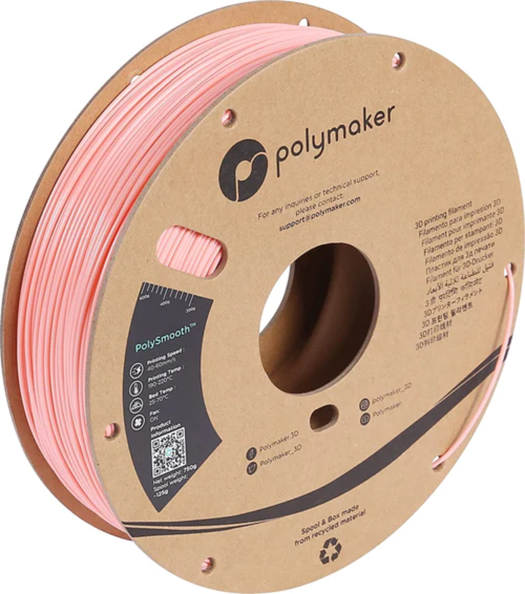 Polymaker  PolySmooth Pink, 1,75 mm (750 g)    PVB basiertes Filament für glänzende Ideen ohne sichtbare Layer in Pink