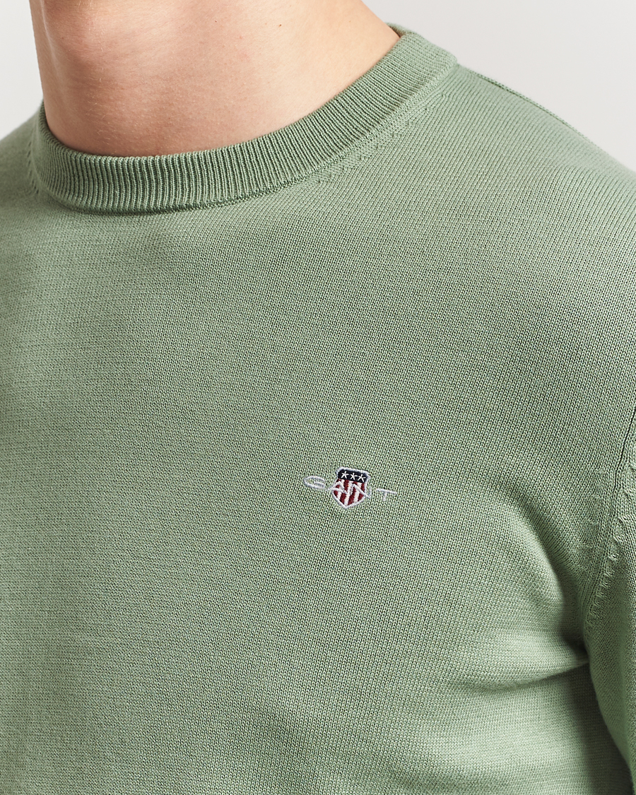 GANT Classic Cotton Crew Neck Kalamata Green