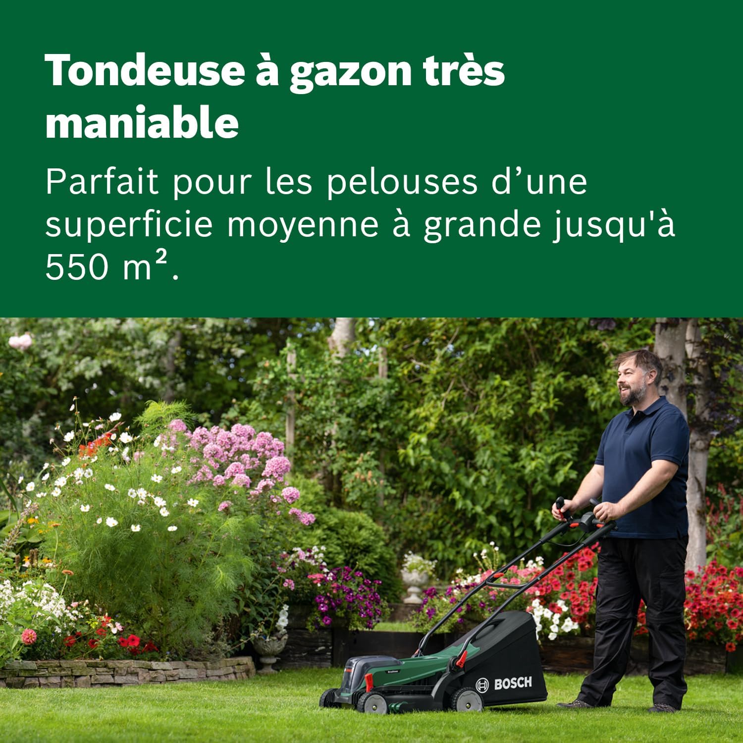 Bosch Tondeuse à Gazon sans Fil - UniversalRotak 2x18V-37-550 (Jusqu’à 500 m2 avec 2 Batteries de 4,0 Ah ; système 18V ; Largeur de Coupe : 37 cm ; sans Batterie)