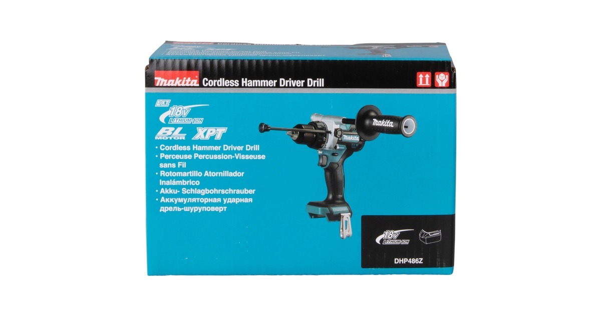 MakitaKlopboor-/schroefmachine DHP486Z 18V klopboorschroevendraaier  (Blauw/zwart, Accu en oplader niet inbegrepen)