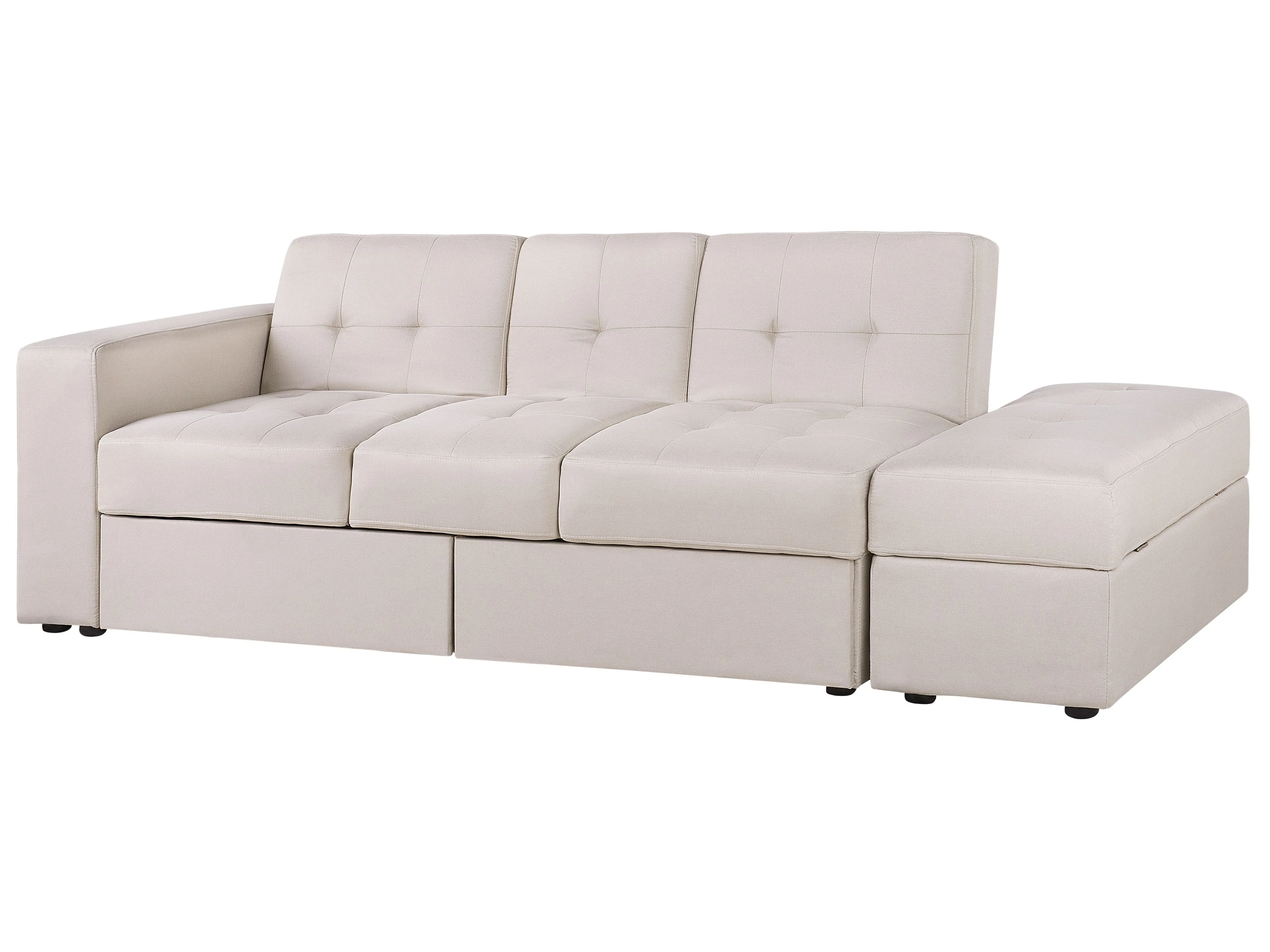 Slaapbank 3-zits FALSTER Stof Beige met opbergruimte