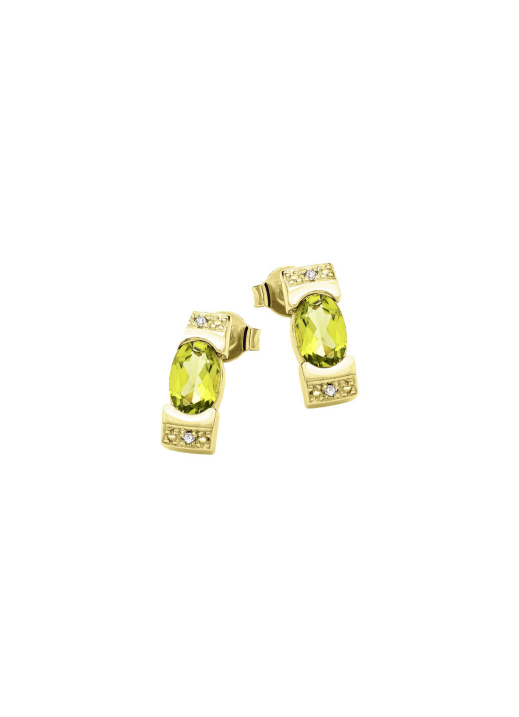 Frische trifft Eleganz – Ohrstecker mit Peridot und Diamanten