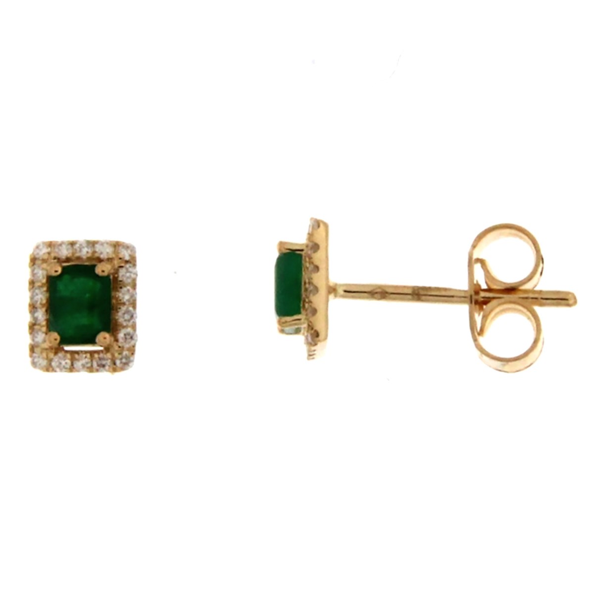 Boucles d'oreilles Brillaxis émeraude et diamants or