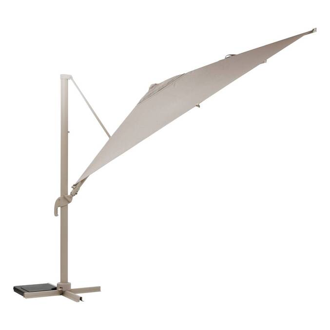 Parasol déporté rectangulaire inclinable MELHIA Lin / Argile