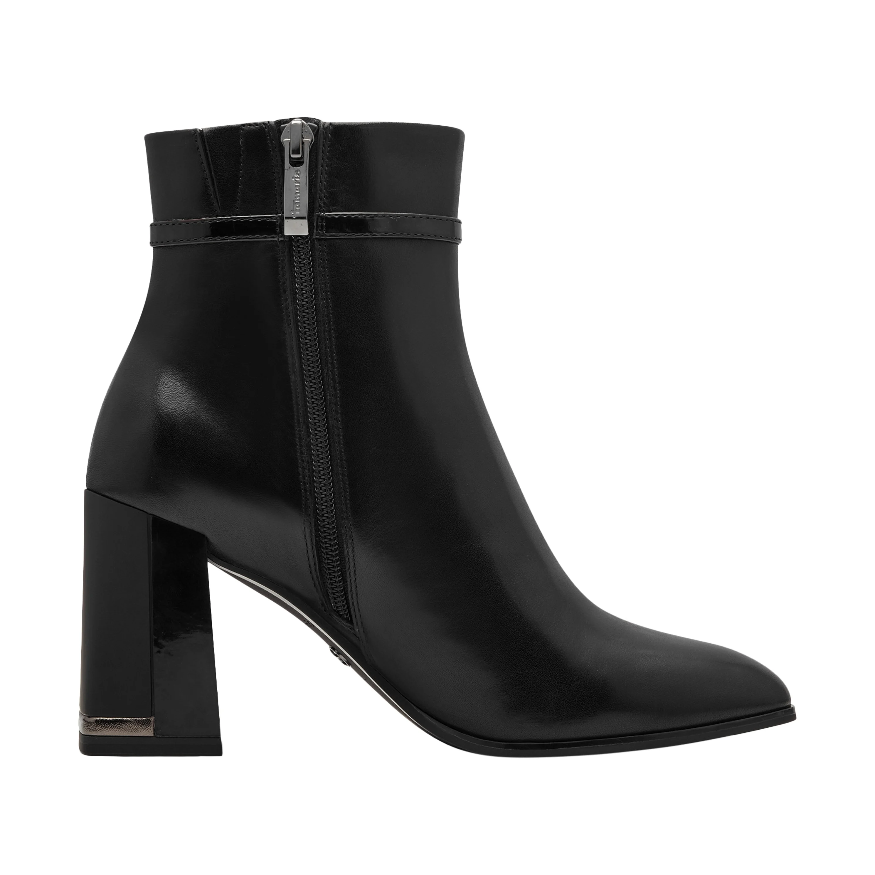 Bottine à talon cuir | Noir